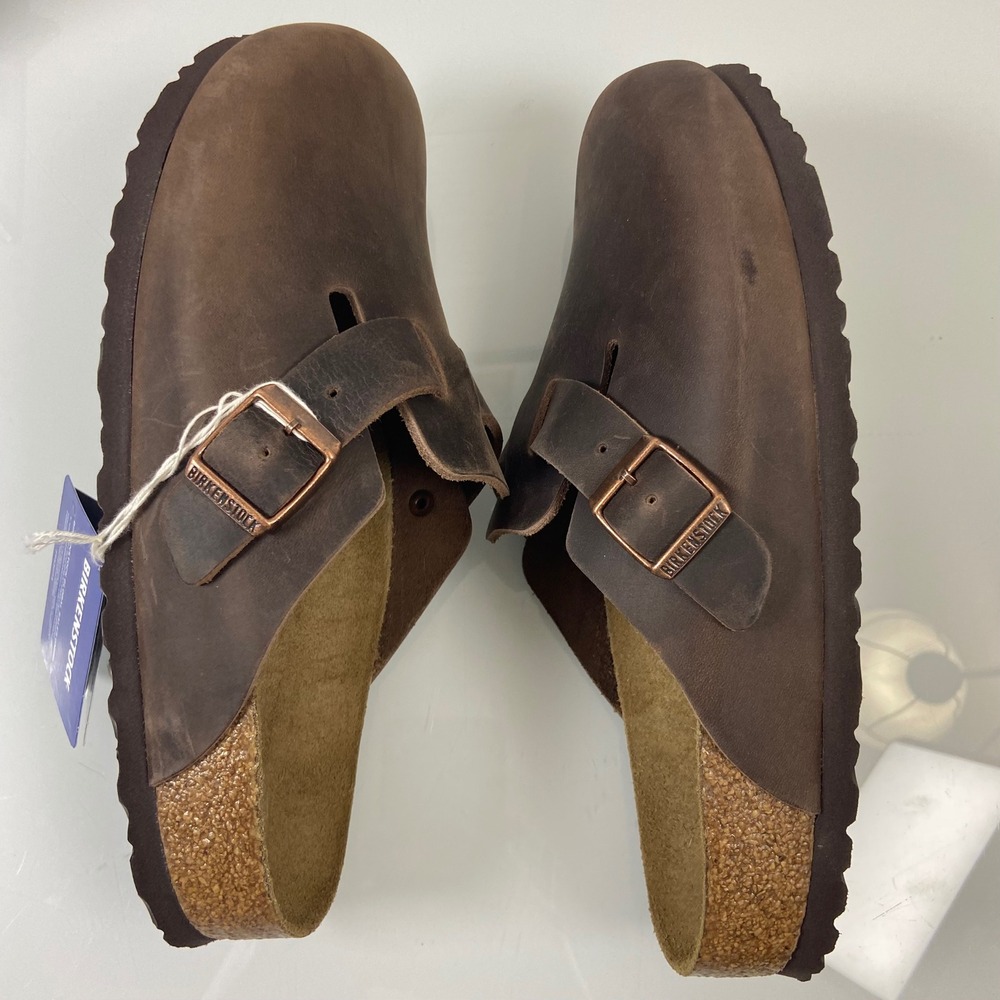 Birkenstock Size 40 M7 W9 Boston BS Soft Footbed Leather Clogs Dark Brown NEW - Picture 9 of 11